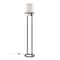 Homeroots 62" Black Column Floor Lamp With White Fabric Drum Shade 523470 - alternate 6