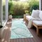 Homeroots 2' X 8' Teal and Gray Abstract Washable Non Skid Indoor Outdoor Runner Rug 559416 - alternate 6