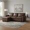Homeroots 92" Dark Brown Upholstered Sleeper USB Sleeper Sofa Chaise With Toss Pillow 559220 - alternate 6