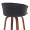 Homeroots 26" Black and Wood Brown Faux Leather with Solid Wood Swivel Counter Height Bar Chair 534418 - alternate 7