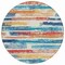 Homeroots 8' Ivory Teal Blue Orange And Red Round Striped Washable Indoor Outdoor Area Rug 616654 - alternate 6