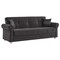 Homeroots 89" Black Microfiber Convertible Futon Sleeper Sofa And Toss Pillows With Storage 607153 - alternate 6