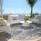 Homeroots 8' Gray And Charcoal Round Geometric Washable Indoor Outdoor Area Rug 594553 - alternate 6