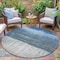 Homeroots 8' Blue And Gray Round Abstract Washable Indoor Outdoor Area Rug 632043 - alternate 4