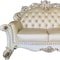 Homeroots 70in Champagne And Pearl Faux Leather Loveseat and Toss Pillows 515713 - alternate 3