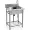 Wrightmaster 19.6 in. D x 21.6 in. W 7.6 gal. Freestanding Laundry/Utility Sink in Stainless Steel with Faucet ZR-SC187-3 - alternate 4