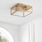 Jonathan Y Grayson 12 in. 2-Light Bohemian Farmhouse Iron/Glass LED Flush Mount, Brass Gold/Clear JYL9501C - alternate 8