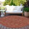 Homeroots 8' Red And Ivory Round Geometric Washable Indoor Outdoor Area Rug 602391 - alternate 6
