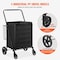 Vevor Folding Shopping Cart Rolling Grocery Cart with Double Baskets 210 LBS ZZ 509-7 - alternate 5