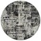 Homeroots 8' Black And Gray Round Abstract Washable Indoor Outdoor Area Rug 597934 - alternate 5