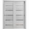 Sartodoors Sliding Closet Bypass Doors 48 x 96in, Quadro 4445 Light Grey Oak W/ Frosted Glass, Sturdy Rails QUADRO4445DBD-OAK-4896 - alternate 7