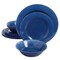 Studio California Mauna 12-Piece Dinnerware Set in Cobalt Blue Crackle Look Decal 114335.12 - alternate 1