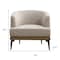 Homeroots 29" Beige Camel and Black Tufted Linen Solid and Manufactured Wood Barrel Chair 653112 - alternate 7