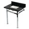 Kingston Brass 30-Inch Black Granite Console Sink with Stainless Steel Legs, 8-Inch, 3-Hole KVPK30KSQ1 - alternate 1
