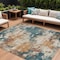 Homeroots 8' X 10' Teal Blue And Copper Abstract Washable Indoor Outdoor Area Rug 631978 - alternate 1