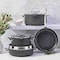Korkmaz Galaksi Non Stick 10 Inch 3.5 Liter Low Casserole with Lid in Black A2954 - alternate 4