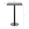 Flash Furniture Bennett 24 in x 30 in Solid Wood Indoor Tabletop in Dark Brown with 18 in Round Bar Height GSF-REC2430-DKBRN-TR18B-GG - alternate 7