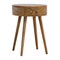 Homeroots 22" Beige Solid Wood Round One Drawer Nightstand 651492 - alternate 10