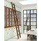 Quiet Glide 9.92 ft. Walnut Contemporary Wheel Brushed Satin Brass Rolling Hook Removable Ladder, 12 ft. Rail QG.540-10WA-12-H.06B - alternate 1