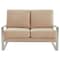 Leisuremod Jefferson Contemporary Velvet Loveseat with Silver Frame, Beige JAS53BG - alternate 5