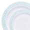 Smarty Had A Party White Turquoise Blue & Silver Mosaic Plastic Dinnerware Set, 120 Dinner Plates, 120 Salad Plates, 240PK 890TBSVP-CASE - alternate 7