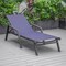 Leisuremod Marlin Patio Chaise Lounge Chair with Armrests in Black Aluminum Frame, Navy Blue MLABL-77NBU - alternate 5