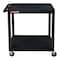 Luxor Utility Cart with Lipped Plastic Shelves, 400 lb Load Capacity, 2 Shelves, 32 in L, 24 in W TC22-B - alternate 6