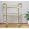 Homeroots Brass Steel And Glass Oval Rolling Bar Cart 530454 - alternate 1