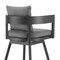 Armen Living Menorca Outdoor Patio Swivel Counter Stool in Aluminum with Gray Cushions LCMQSWBAGR26 - alternate 6