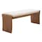 Homeroots 48in Beige and Brown Fabric and Solid Wood Upholstered Bench 668860 - alternate 5