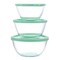 Martha Stewart 6 Piece Borosilicate Glass Prep Bowl Set with Plastic Lids in Mint 98046.06 - alternate 1