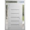Vdomdoors Front Exterior Prehung Metal-Plastic Door, Manux 8415 White Silk, 2 Side and Top Sidelite Transom,  MANUX8415EXD-WS-W14+32+14xH80+14-LH - alternate 1