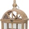 Homeroots Set of Two Natural Distressed Geometric Wood And Glass Floor Lantern Candle Holders, 2PK 516459 - alternate 3