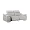Homeroots 76in Light Gray and Silver Italian Leather Power Reclining Loveseat 720518 - alternate 4