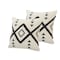 Homeroots Set of Two 20" Natural And Black Geometric Cotton Throw Pillows with Texture, 2PK 588361 - alternate 3