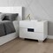 Homeroots 18" White Solid and Manufactured Wood And Mirrored Glass Two Drawer Nightstand 329639 - alternate 2
