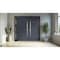 Vdomdoors Metal Double Doors Deux 0729 Gray Graphite Stainless Steel Insert 1 Sidelight Entry Modern Painted DEUX0729DEXD-GRE-W72+16xH96-RH-I - alternate 4