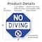 Signmission No Diving, 6 Inch X 6 Inch, Plastic Sign OC-P-6-130 - alternate 6
