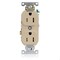 Leviton Straight Blade Receptacle, 5-15R, 15 A, 125V AC, Flush Mount, Self-Grounded TBR15-I - alternate 1
