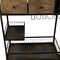 Homeroots Rolling Rustic Black And Natural Bar Cart 389227 - alternate 6