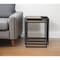 Homeroots Set of Two Natural and Black Solid Wood and Metal Square Sled Nested Tables 604466 - alternate 1