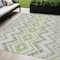 Homeroots 5' X 8' Green Ivory And Gray Geometric Washable Indoor Outdoor Area Rug 581540 - alternate 1