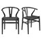 Homeroots Set of Two Black Solid Wood Wishbone Back Dining Arm Chairs 653936 - alternate 8
