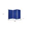 Homeroots 71" Blue Iron Folding Three Panel Screen Room Divider 348668 - alternate 6