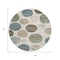 Homeroots 8' Ivory Fern Green And Teal Blue Round Geometric Washable Indoor Outdoor Area Rug 630575 - alternate 4