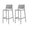 Homeroots Set of Two 30" Gray Heavy Duty Plastic Low Back Outdoor Bar Height Chairs, 2PK 565361 - alternate 6