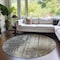 Homeroots 8' Beige Brown And Gray Round Abstract Washable Indoor Outdoor Area Rug 587316 - alternate 6