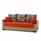 Homeroots 87" Orange Chenille Sleeper Sofa And Toss Pillows With Brown Legs 607143 - alternate 1