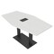 Skutchi Designs Hexagon Conference Table With Power Unit, 36 in W, 60 in L, White HAR-HEX.IR-36X60-DOU.BK-WA7976-EBLK - alternate 1