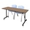 Regency Kobe Mobile T-Base Training Table W/ 2 M Stack Chairs, 72 in W, 24 in L, Noble Oak MKTRCC7224NO47GY - alternate 1